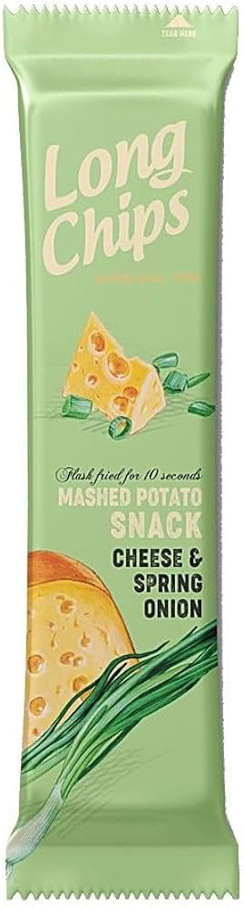 LONG CHIPS MASHED POTATO SNACK CHEESE & SPRING ONION LONG CHIPS MASHED POTATO SNACK CHEESE & SPRING ONION